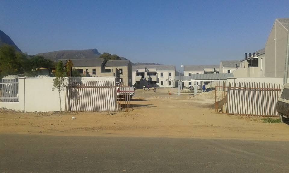 Face-brick housing units under construction